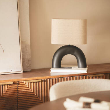 Imagen de Lámpara de Mesa Cerámica y Tela Callie