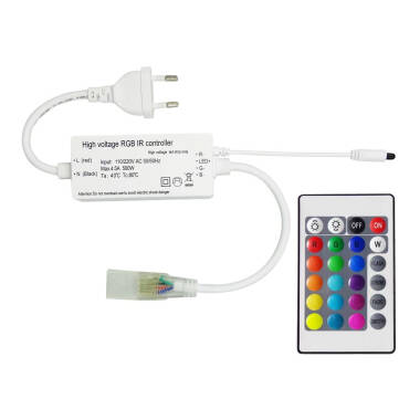 Controlador de Fita LED RGB 220V SMD Largura 14,5 mm com comando IR