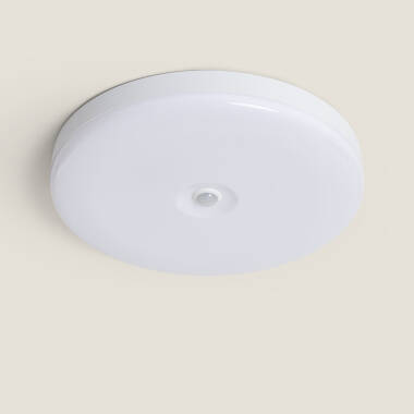 Plafon LED 18W Circular Ø290 mm No Flicker com Sensor de Movimento PIR e Crepuscular