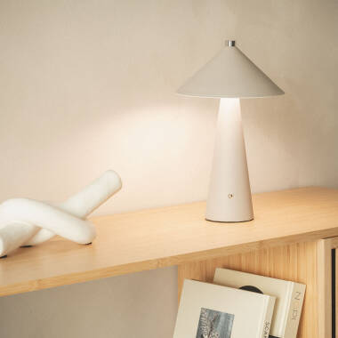 Imagen de Lámpara de Mesa LED Portátil Cuero y Metal con Batería USB Recargable Tyu Nhalma