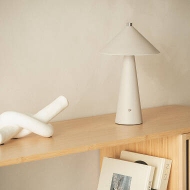 Imagen de Lámpara de Mesa LED Portátil Cuero y Metal con Batería USB Recargable Tyu Nhalma