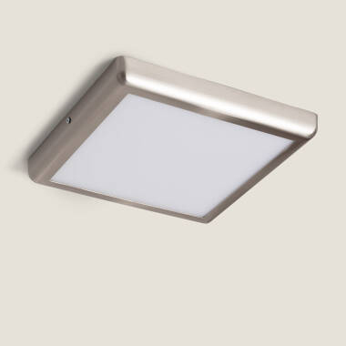 Imagem de Plafón de Teto LED Quadrado de Metal, 24 W, 300 x 300 mm, Design Prateado