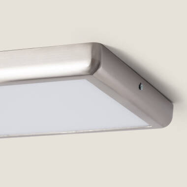 Imagem de Plafón de Teto LED Quadrado de Metal, 24 W, 300 x 300 mm, Design Prateado