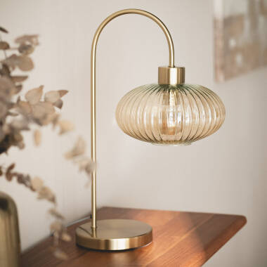 Lámpara de Mesa Metal y Cristal Basile