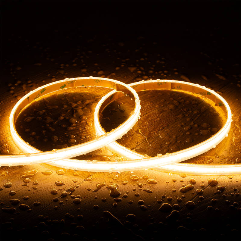 Imagen de Tira LED Regulable 220V COB Autorrectificada 320 LED/m 14W/m 1120lm/m SILICONE FLEX Ancho 10mm Corte 25cm IP65 a Medida