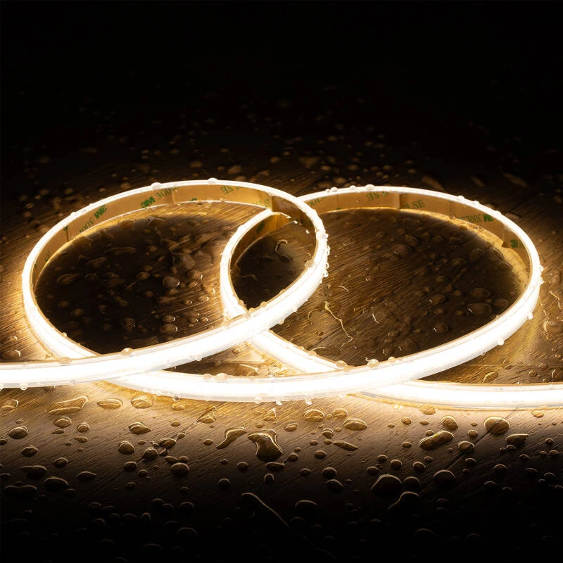 Imagen de Tira LED Regulable 220V COB Autorrectificada 320 LED/m 14W/m 1120lm/m SILICONE FLEX Ancho 10mm Corte 25cm IP65 a Medida