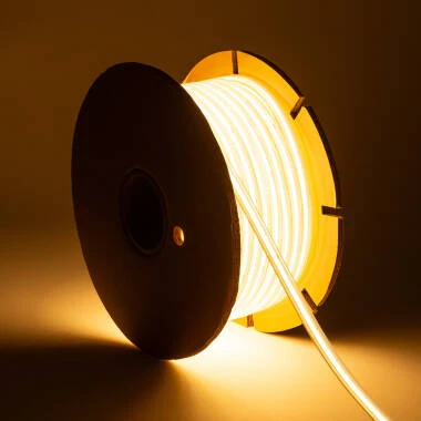 Tira LED Regulable 220V COB Autorrectificada 320 LED/m BOBINA 50m 14W/m 1120lm/m SILICONE FLEX Ancho 10mm Corte 25cm IP65