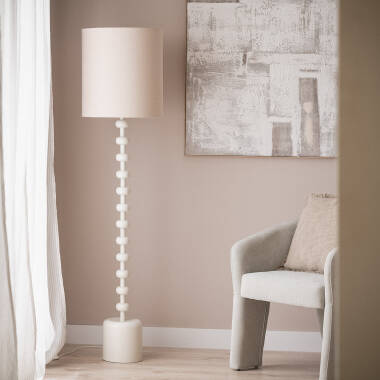 Lámpara de Pie Metal y Lino Aimahar