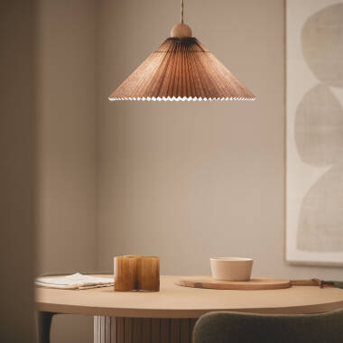 Imagen de Lámpara Colgante Madera y Tela Luanda