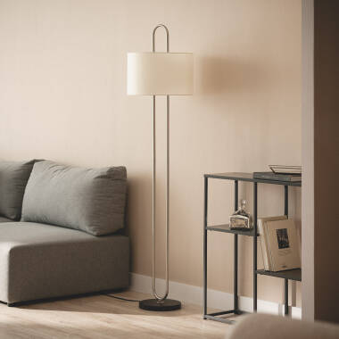 Candeeiro de Pé Metal e Tela Duque