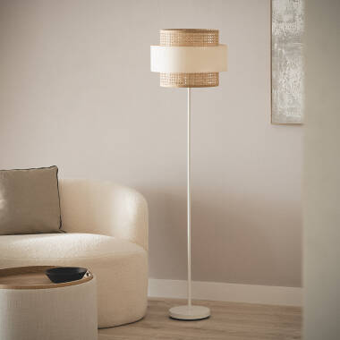 Candeeiro de Pé Metal e Tecido Amaia