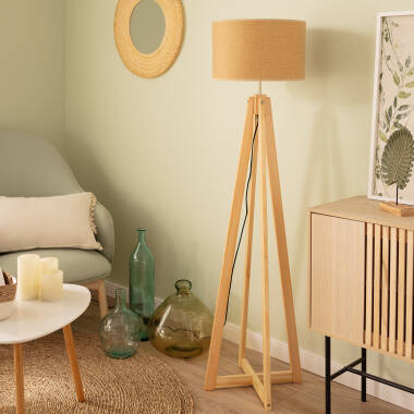 Lámpara de Pie de Madera Korsade