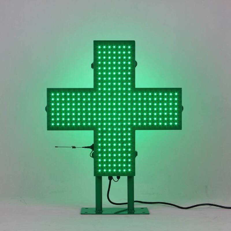 Imagem de Cruz Farmacia LED Exterior Verde Doble Pantalla con Control Remoto
