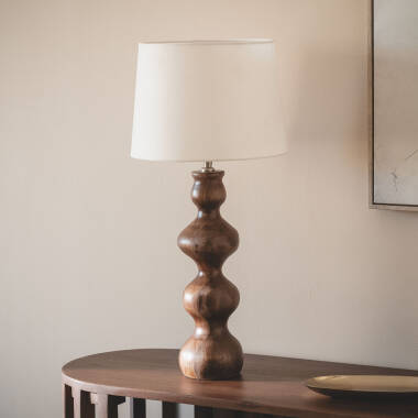 Imagen de Lámpara de Mesa Madera Anahla ILUZZIA Imagen de Lámpara de Mesa Madera Anahla ILUZZIA