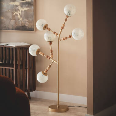 Imagem de Candeeiro de Pé Metal Vidro Routi Imagem de Candeeiro de Pé Metal Vidro Routi