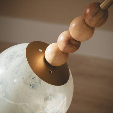 Imagem de Candeeiro de Pé Metal Vidro Routi Imagem de Candeeiro de Pé Metal Vidro Routi