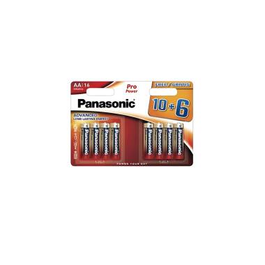 Blíster 16 Pilas Alcalinas 1,5V PANASONIC AA LR6PP Pro Power