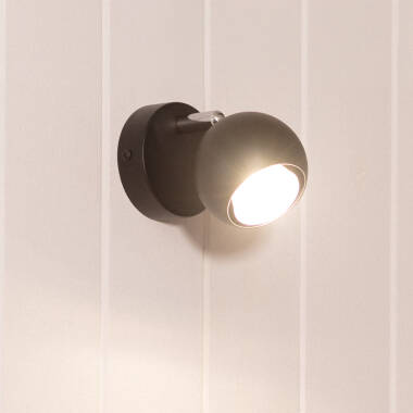 Lámpara de Pared Aluminio Orientable 1 Foco Negro Ates