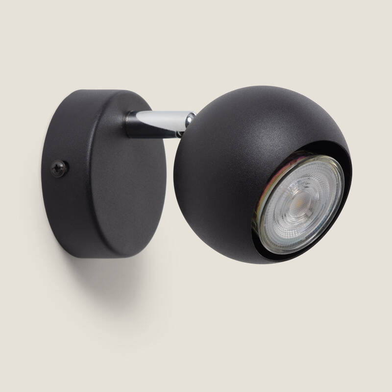Imagem de Aplique de Parede Alumínio Orientável 1 Foco Preto Ates