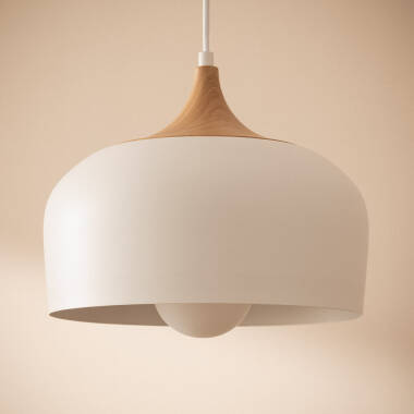 Lámpara Colgante Metal y Madera Serena