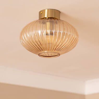 Plafón de Techo Metal y Cristal Basile