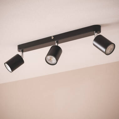 Candeeiro de Teto Orientável Metal 3 Focos Albus Black Large