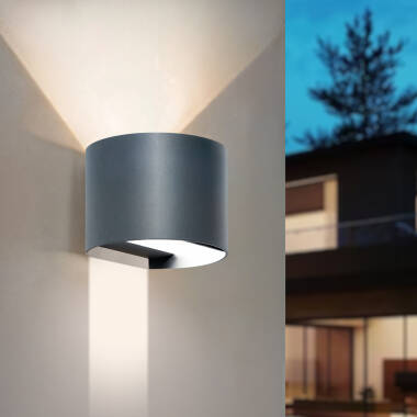 Aplique de Parede Exterior LED 10W Alumínio Iluminação Dupla Cara CCT Seleccionável Iridix Round