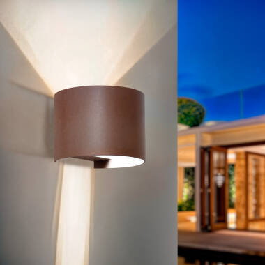 Aplique de Pared Exterior LED 10W Aluminio Iluminación Doble Cara CCT Seleccionable Denny Round