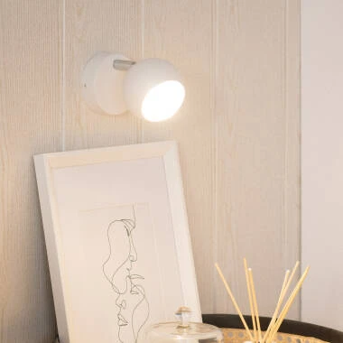 Lámpara de Pared Metal Orientable 1 Foco Blanco Ates