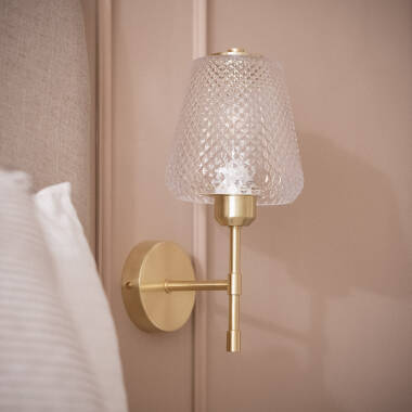 Aplique de Pared Metal y Cristal Stiklu