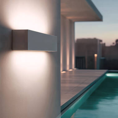 Aplique de Parede Exterior LED 10W Iluminação Dupla Cara Retangular Branco Lena