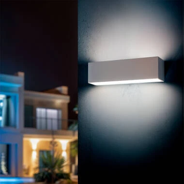 Aplique de Pared Exterior LED 10W Aluminio Iluminación Doble Cara Rectangular Blanco Lena