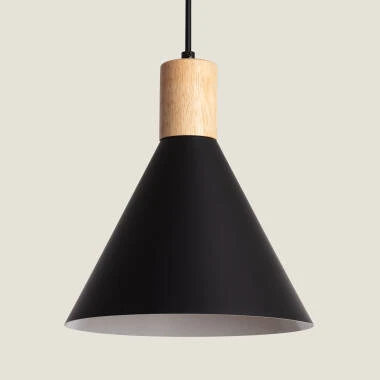 Lámpara Colgante Aluminio y Madera Arbat