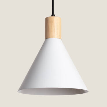Lámpara Colgante Aluminio y Madera Arbat