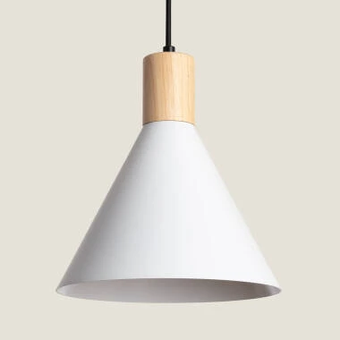 Lámpara Colgante Aluminio y Madera Arbat