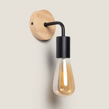 Lámpara de Pared de Madera y Metal Jedali
