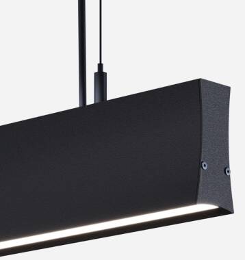 Candeeiro Suspenso Linear LED 42W Aluminio CCT Iluminação Dupla Cara Funky Chic