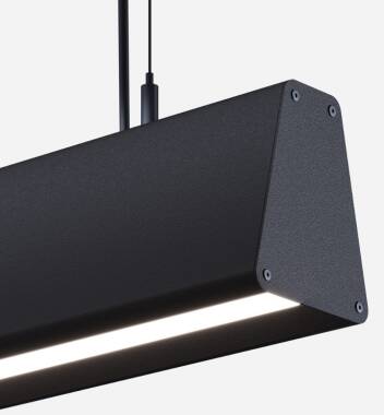 Candeeiro Suspenso Linear LED 42W Aluminio CCT Iluminação Dupla Cara Funky Chaka