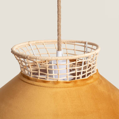 Imagem de Candeeiro Suspenso Rattan e Tecido Longoria