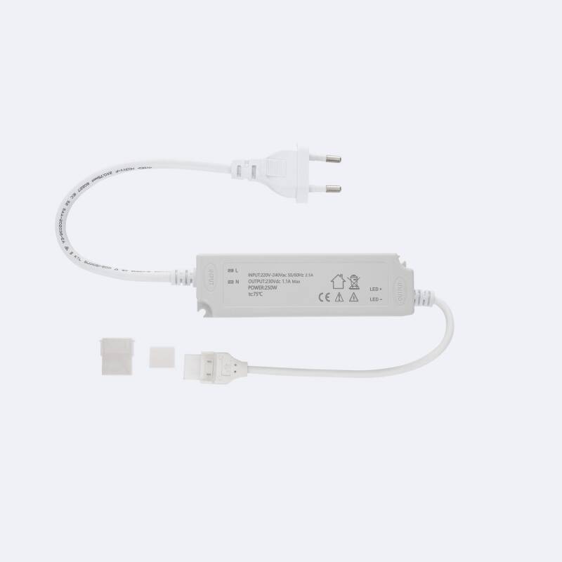 Imagem de Cable Rectificador Flicker Free para Tira LED 220V AC Silicona COB Ancho 8mm - 250W