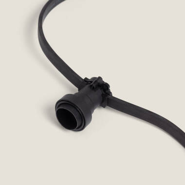 Imagen de Guirnaldas para Exterior IP44 Cable Eléctrico Plano con Portalámparas E27 a Medida Negro