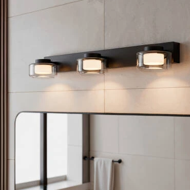 Fotografía del producto: Lámpara de Pared LED 12W Baño CCT Seleccionable Metal y Cristal Zisna
