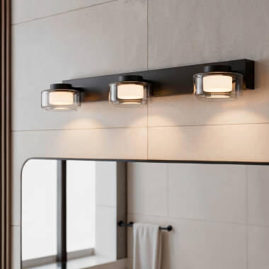 Lámpara de Pared LED 12W Baño CCT Seleccionable Metal y Cristal Zisna