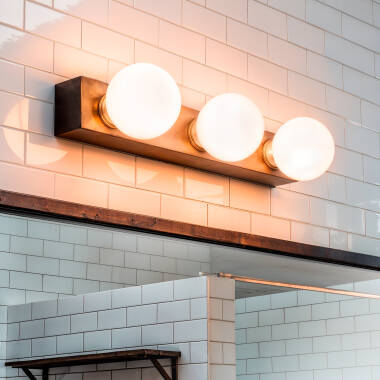 Lámpara de Pared Baño Metal 3 Focos Aizkra