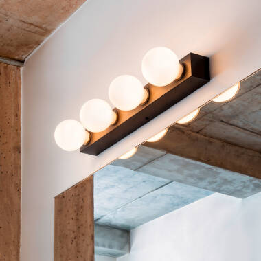 Lámpara de Pared Baño Metal 4 Focos Aizkra