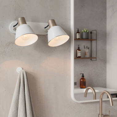 Imagen de Lámpara de Pared Baño Metal 2 Focos Birzay