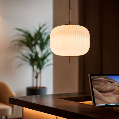 Imagem de Candeeiro Suspenso Metal e Vidro Beca