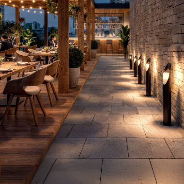 Imagen de Baliza de Pie Exterior Aluminio 60cm Oblong