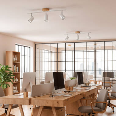 Imagen de Lámpara de Techo Orientable Madera y Metal 3 Focos Albus