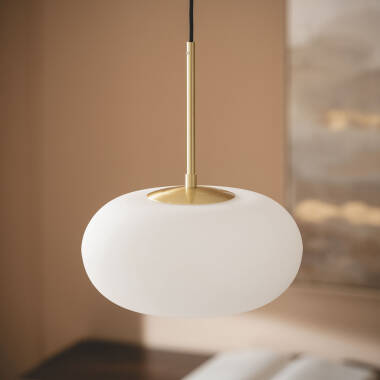 Candeeiro Suspenso LED de 9W Metal e Vidro Keyla